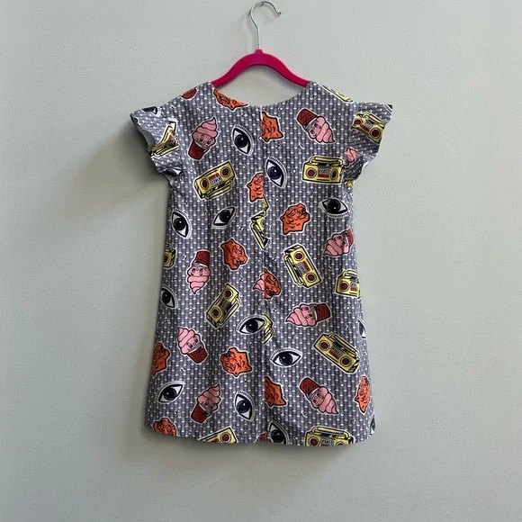 Kenzo Multicolor Girls’ Graphic Short Sleeve Dress, Size 8A - Picture 6 of 11